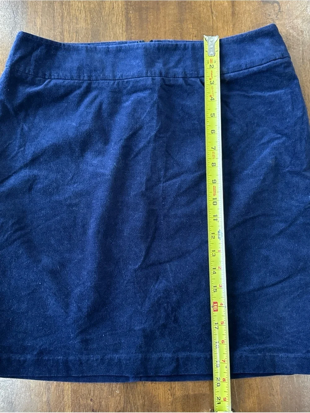 Talbots Petites Blue Velvet Pencil Skirt 10 P Stretch Preppy Academia Holiday